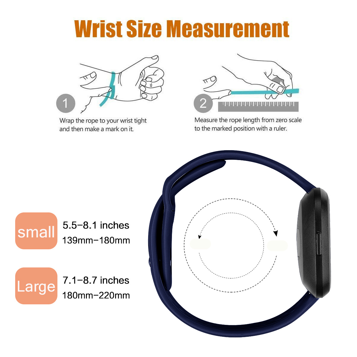 Cinturino sport in silicone per Fitbit Versa - blu navy