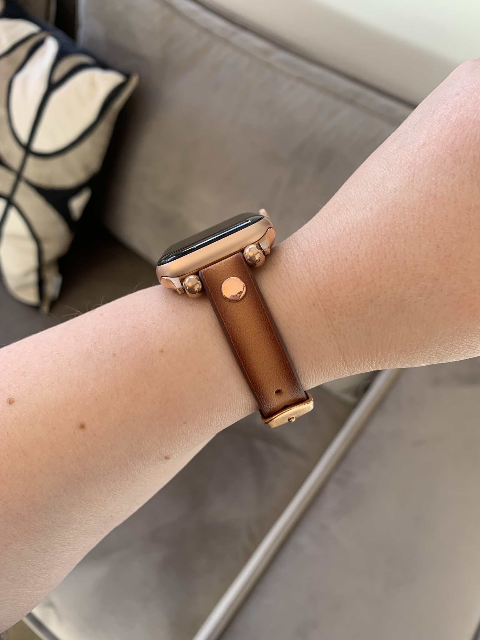 Cinturino smart in pelle per Apple Watch - marrone