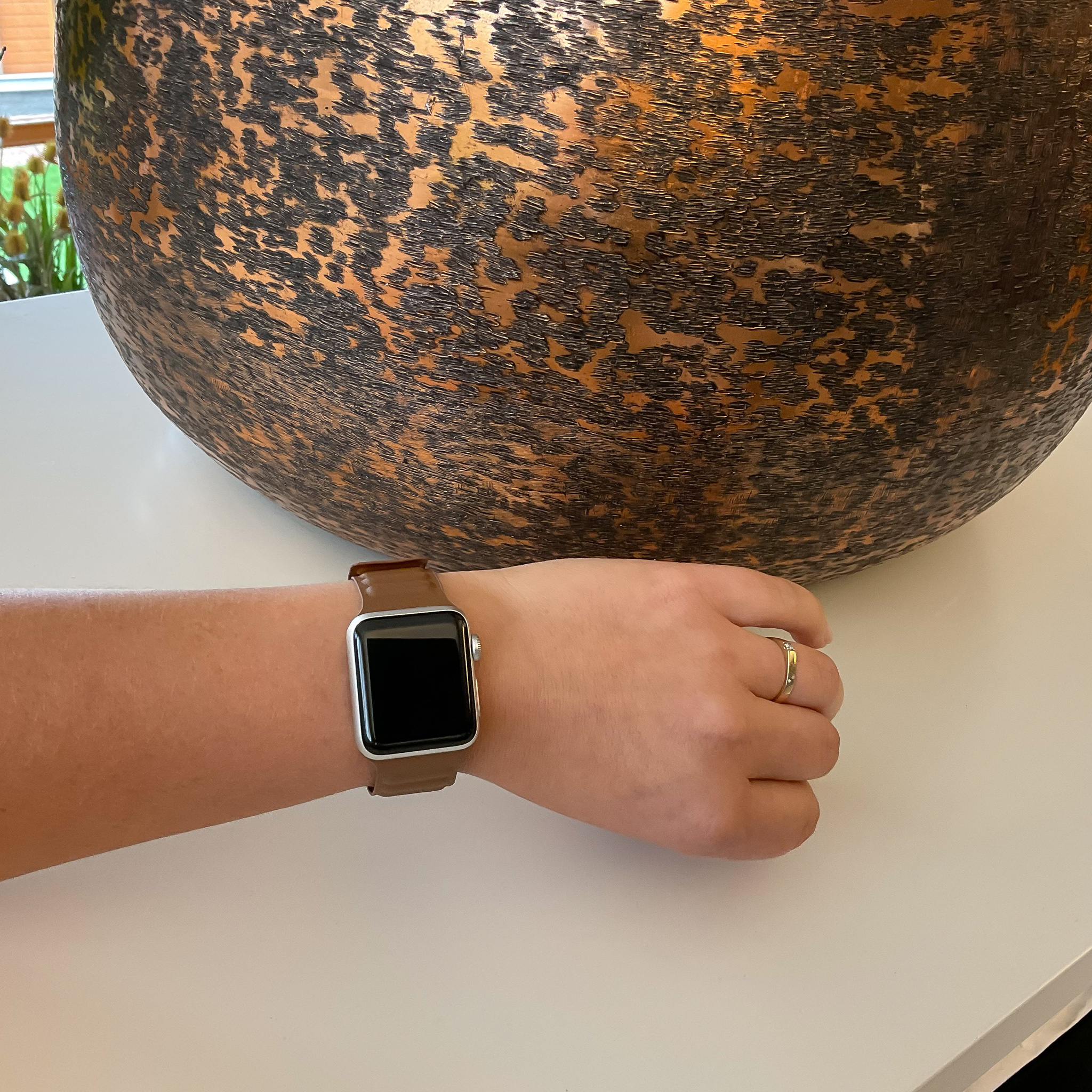 Cinturino singolo in pelle per Apple Watch - marrone