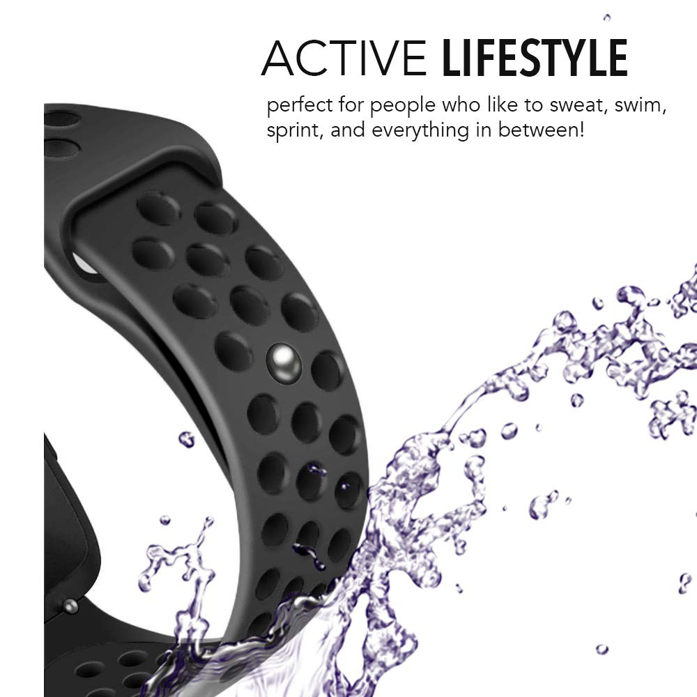 Cinturino doppio sport per Fitbit Versa - nero nero
