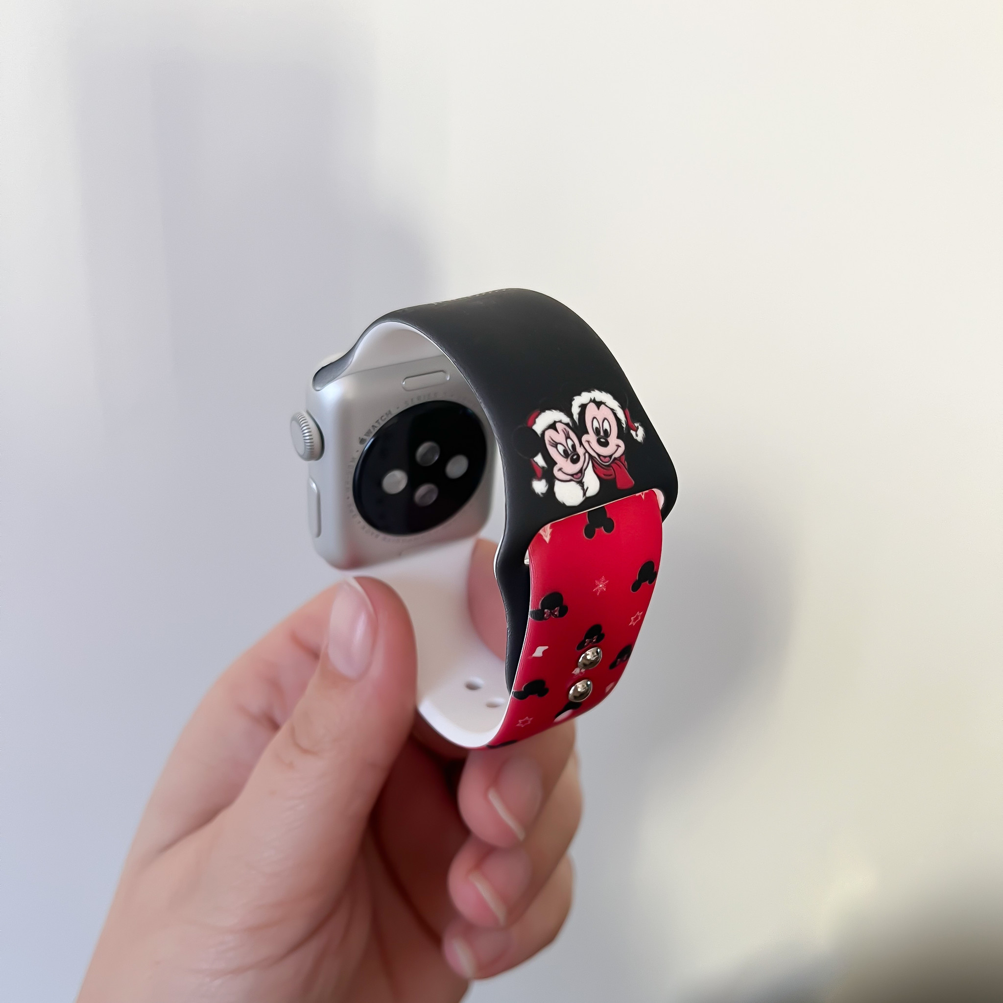 Cinturino sport con stampa per Apple Watch - Natale nero rosso