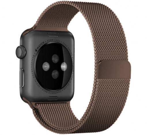 Cinturino loop in maglia milanese per Apple Watch - marrone