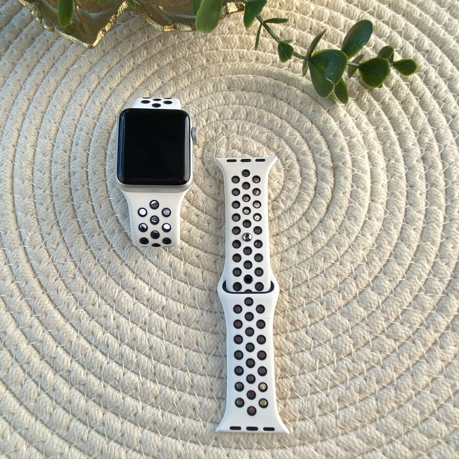 Cinturino doppio sport per Apple Watch - bianco nero