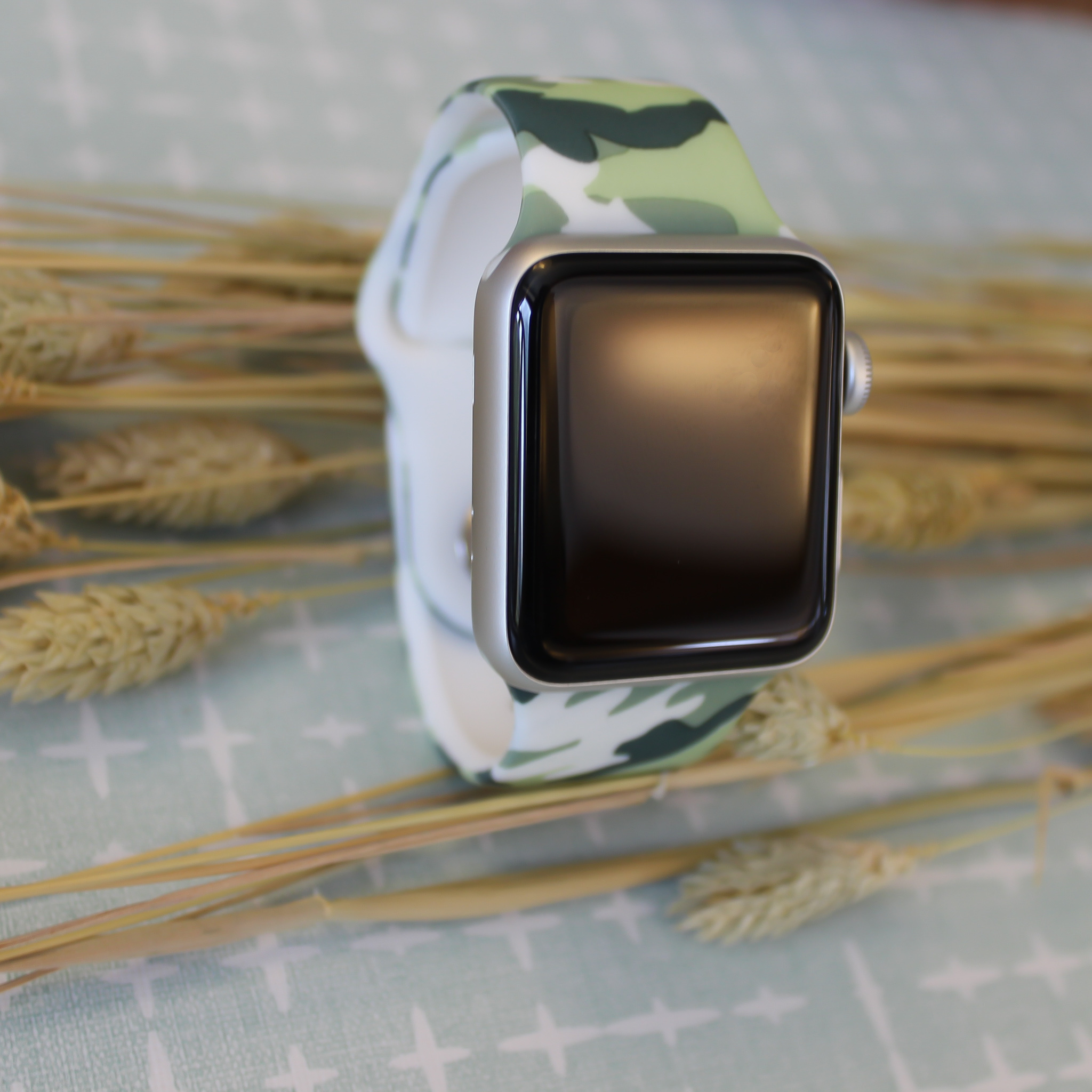 Cinturino sport con stampa per Apple Watch - verde mimetico