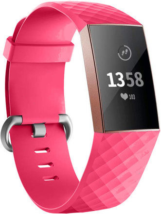 Cinturino sport waffle per Fitbit Charge 3 & 4 - rosa rosso