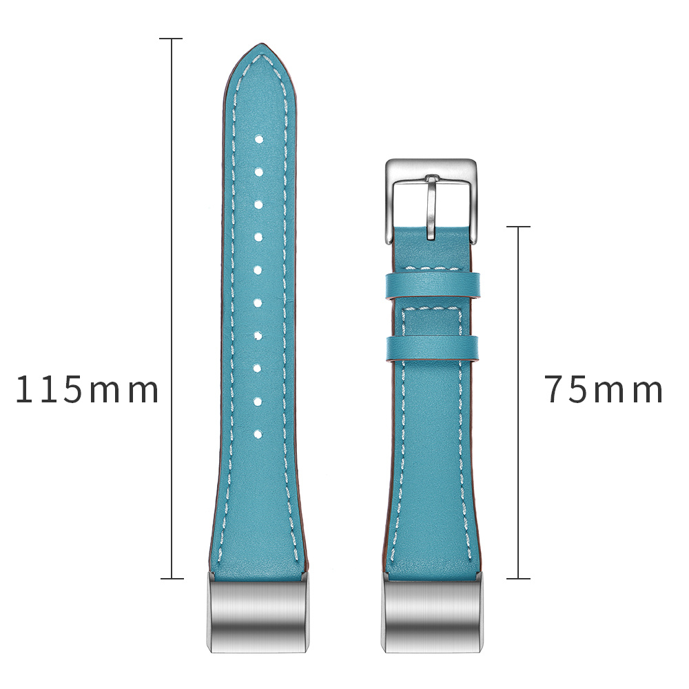 Cinturino in pelle premium per Fitbit Charge 2 - azzurro