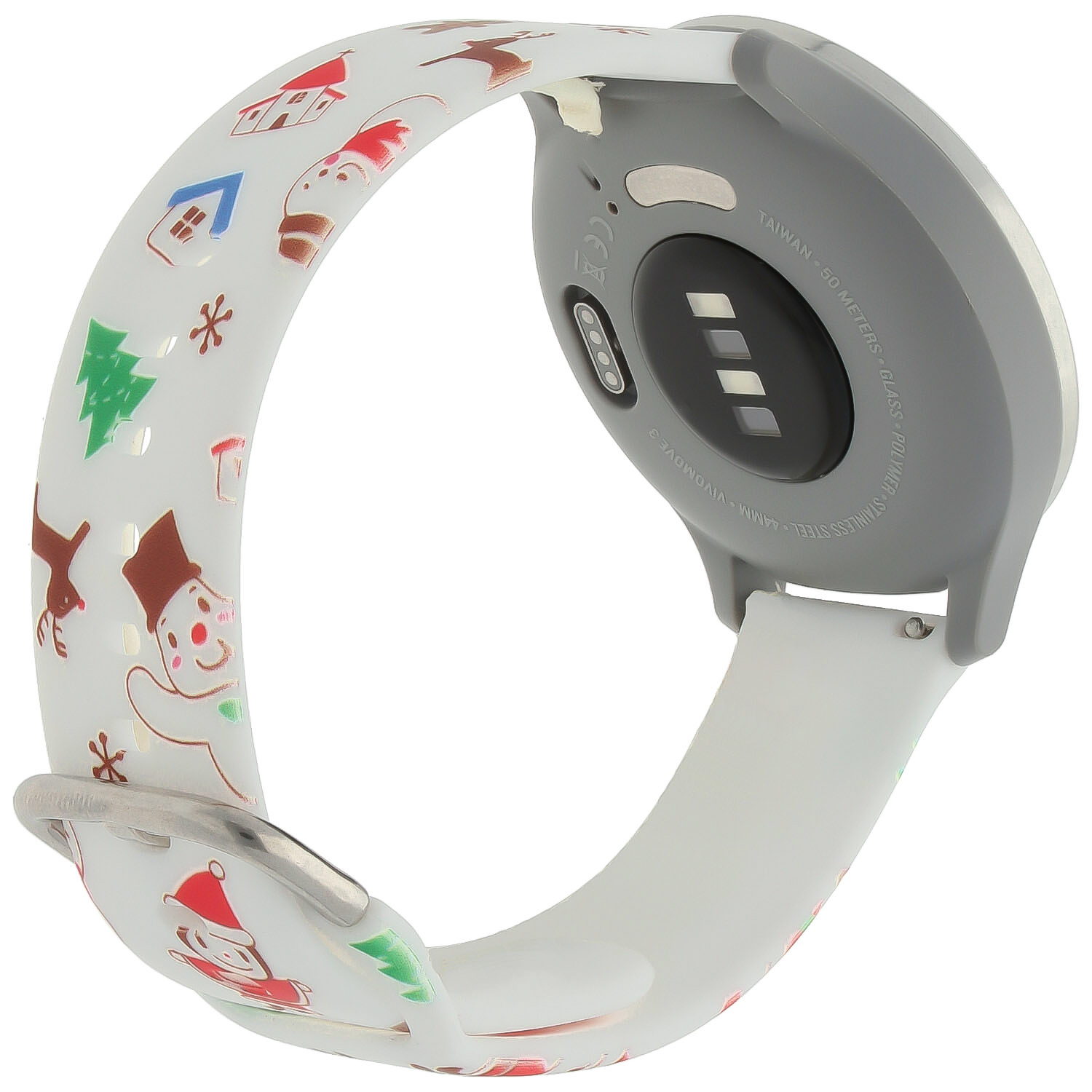 Cinturino sport con stampa per Huawei Watch - Pupazzo di neve natalizio bianco