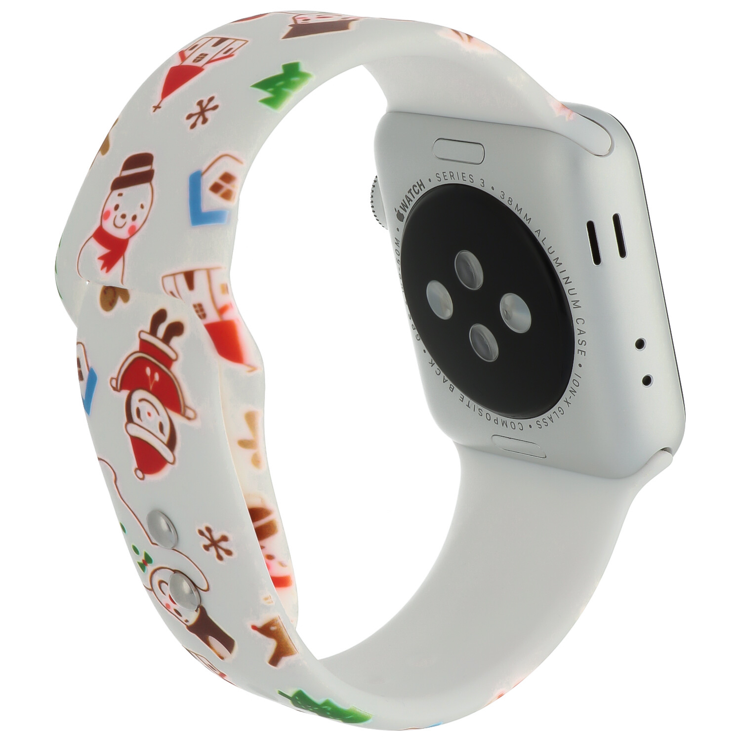 Cinturino sport con stampa per Apple Watch - Pupazzo di neve natalizio bianco