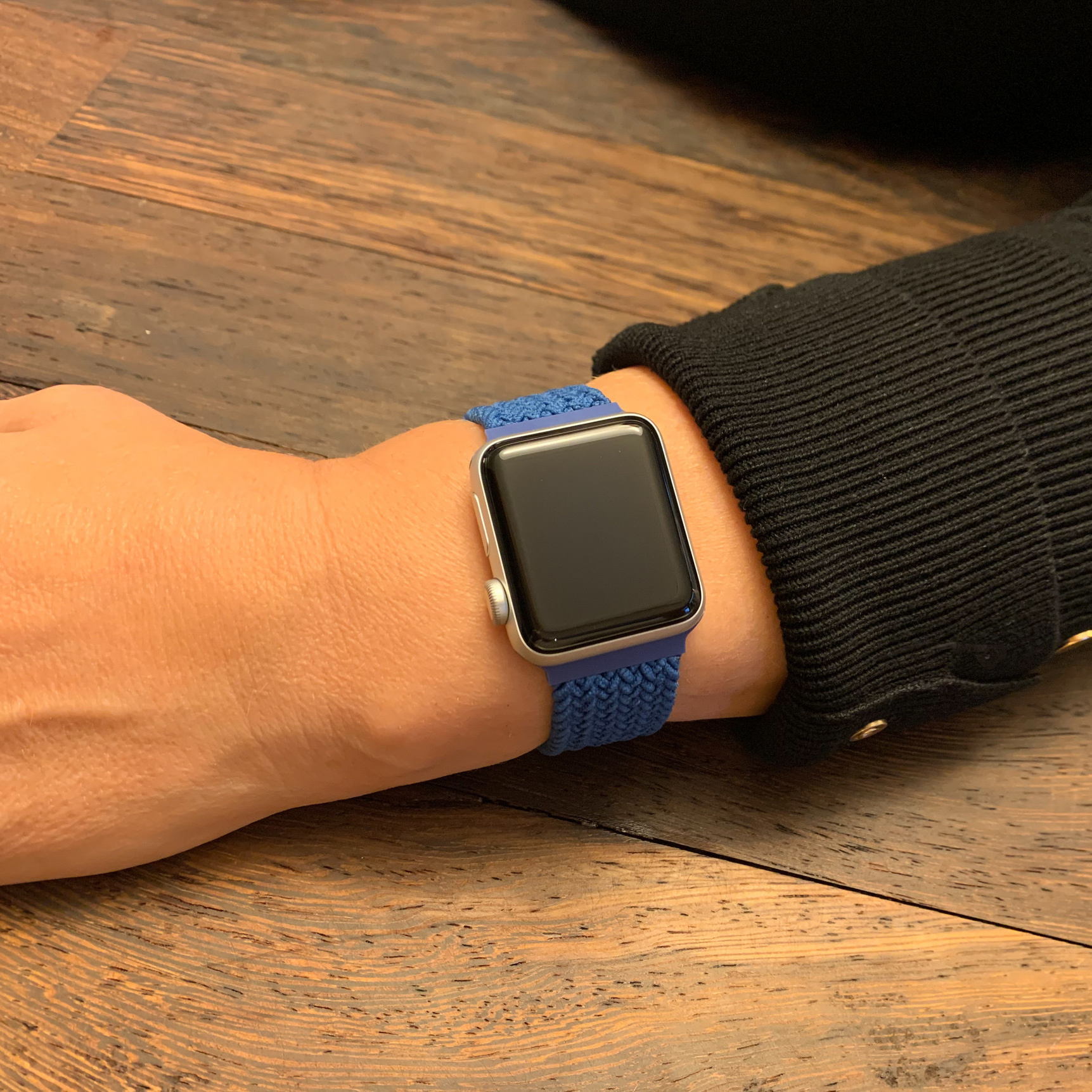 Cinturino Solo intrecciato in nylon per Apple Watch - blu atlantico