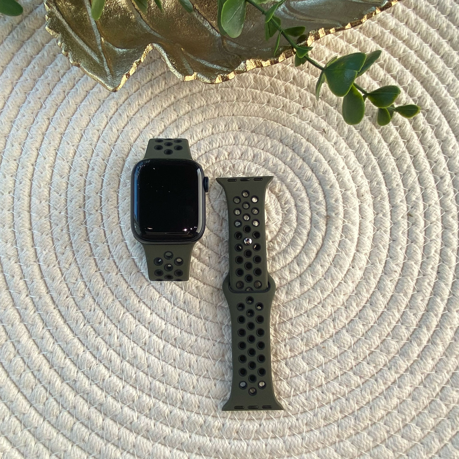 Cinturino doppio sport per Apple Watch - verde militare nero