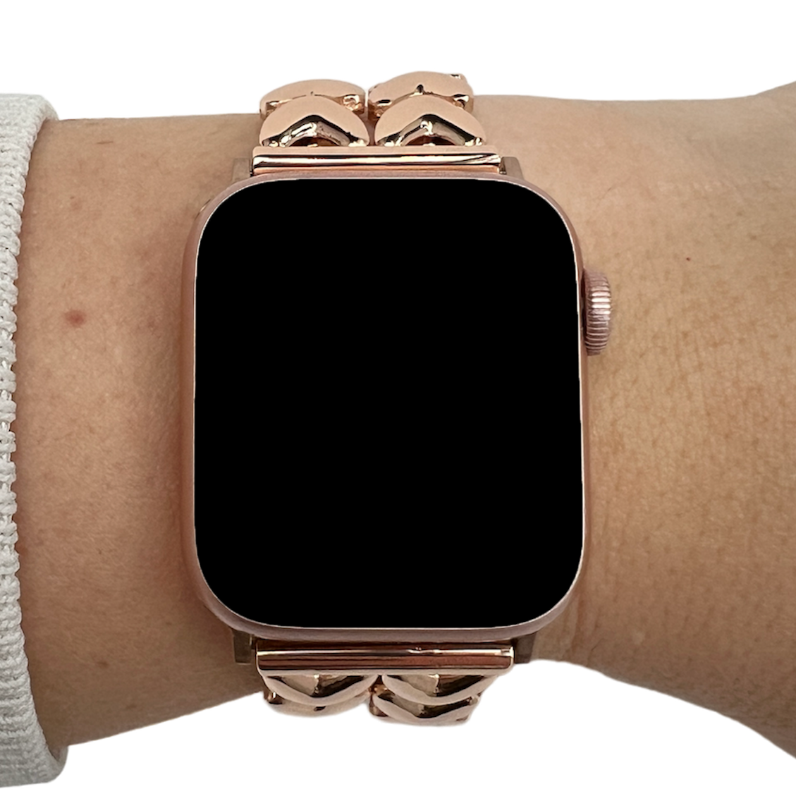 Cinturino a maglie in acciaio a forma di cuore per Apple Watch - oro rosa