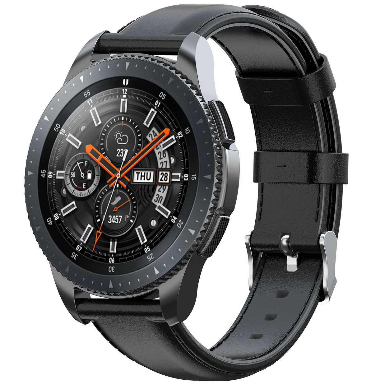 Cinturino in pelle per Huawei Watch GT - nero