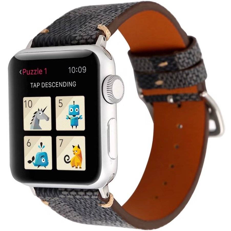 Cinturino a griglia in pelle per Apple Watch - nero