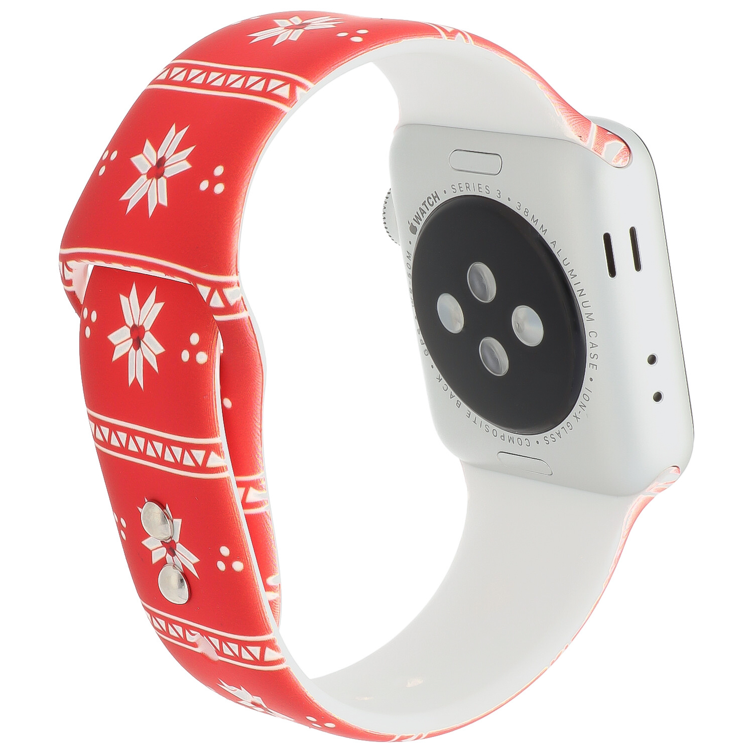 Cinturino sport con stampa per Apple Watch - Rosso Stella di Natale