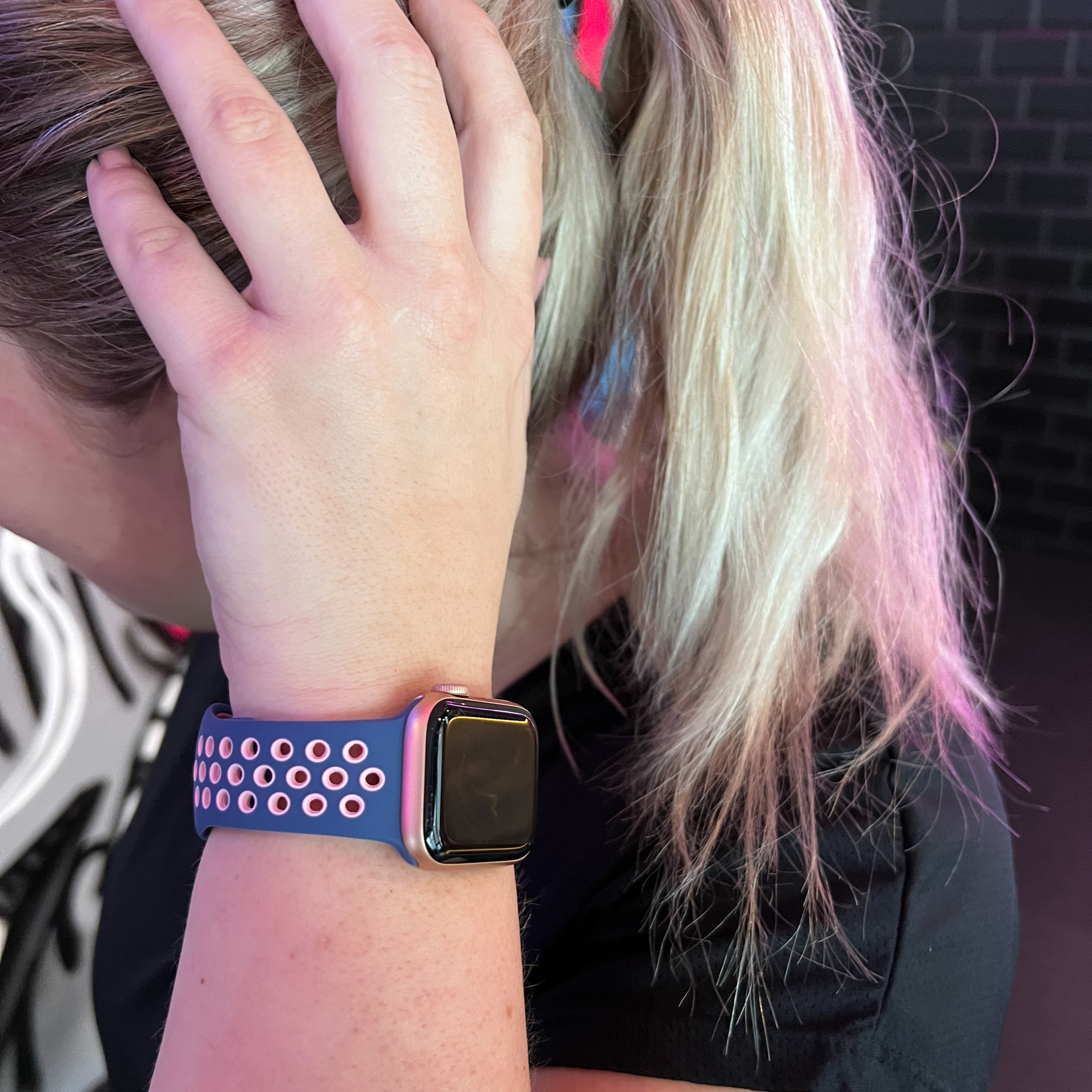 Cinturino doppio sport per Apple Watch - blu rosa
