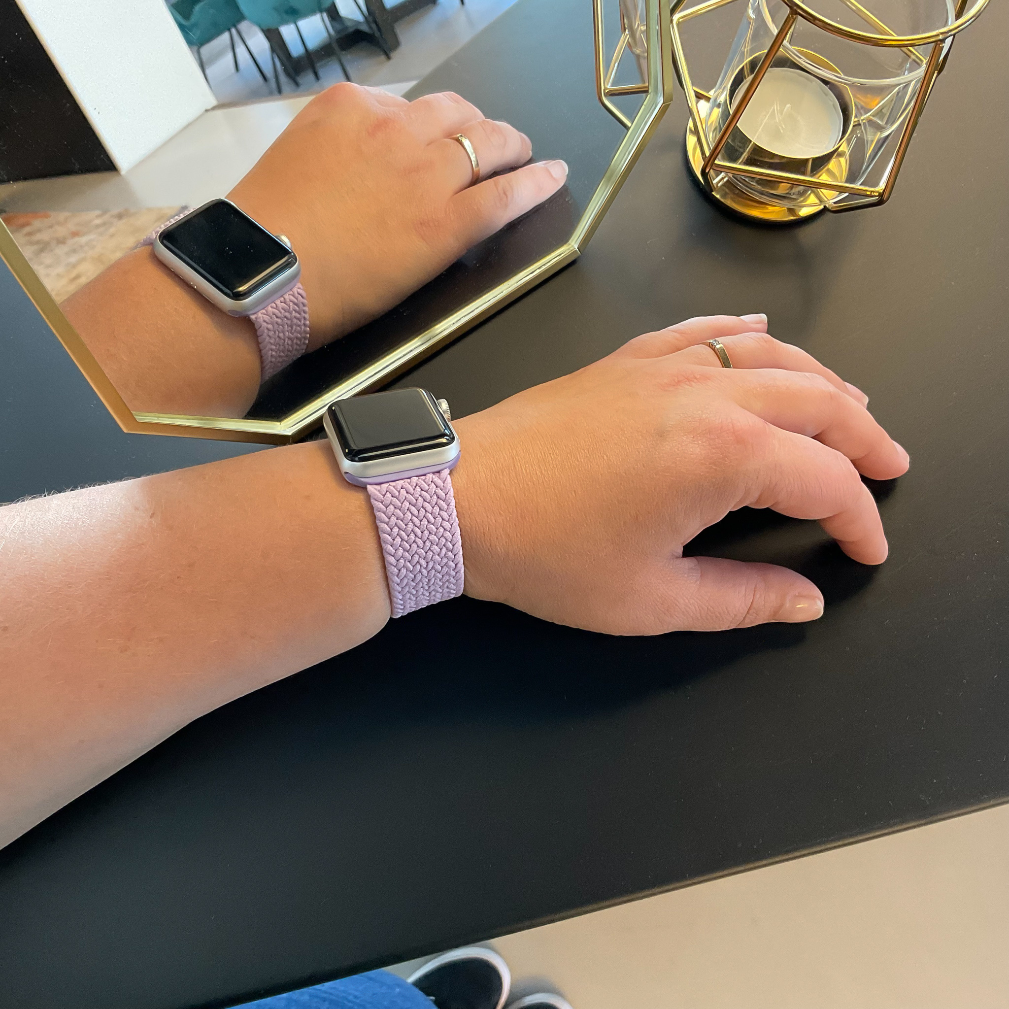 Cinturino Solo intrecciato in nylon per Apple Watch - viola chiaro