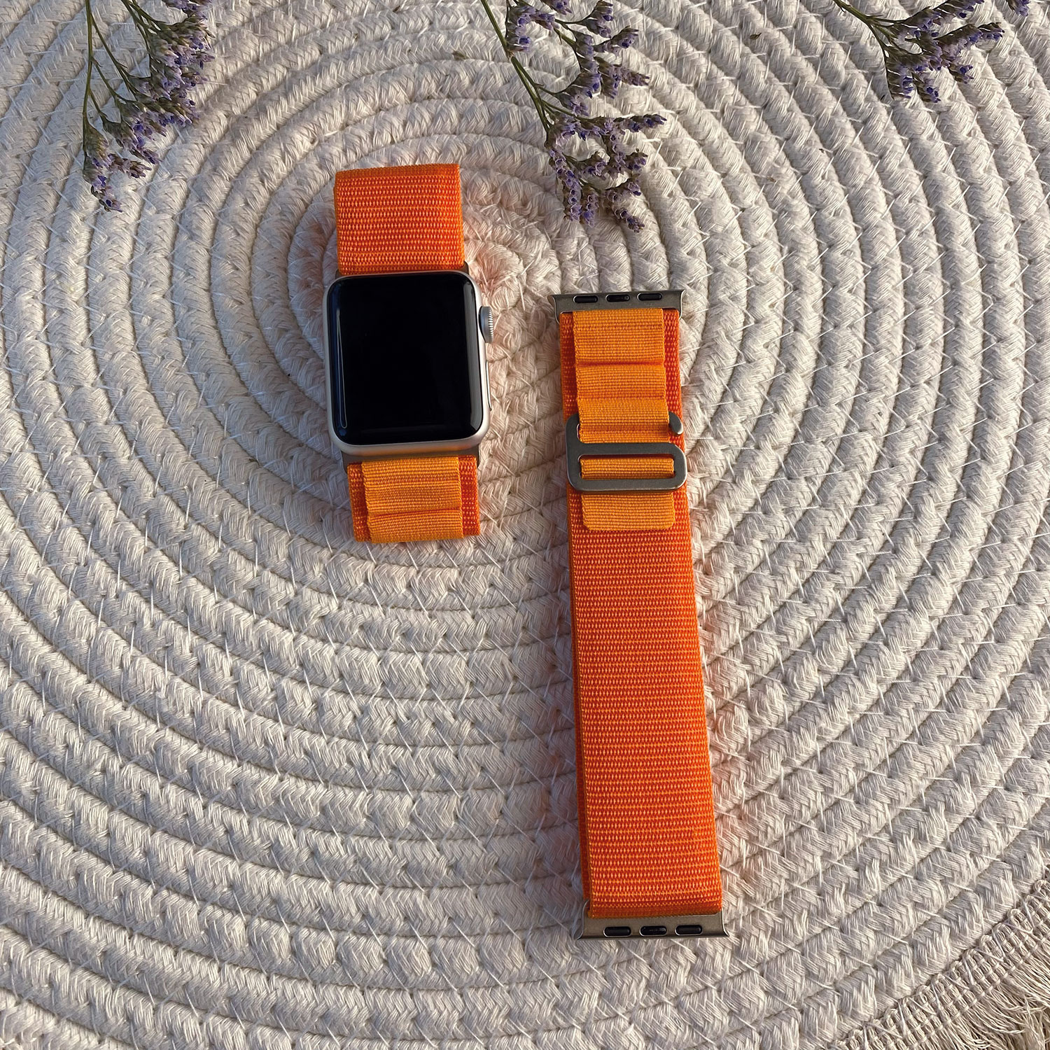 Cinturino Alpine in nylon per Apple Watch - arancione