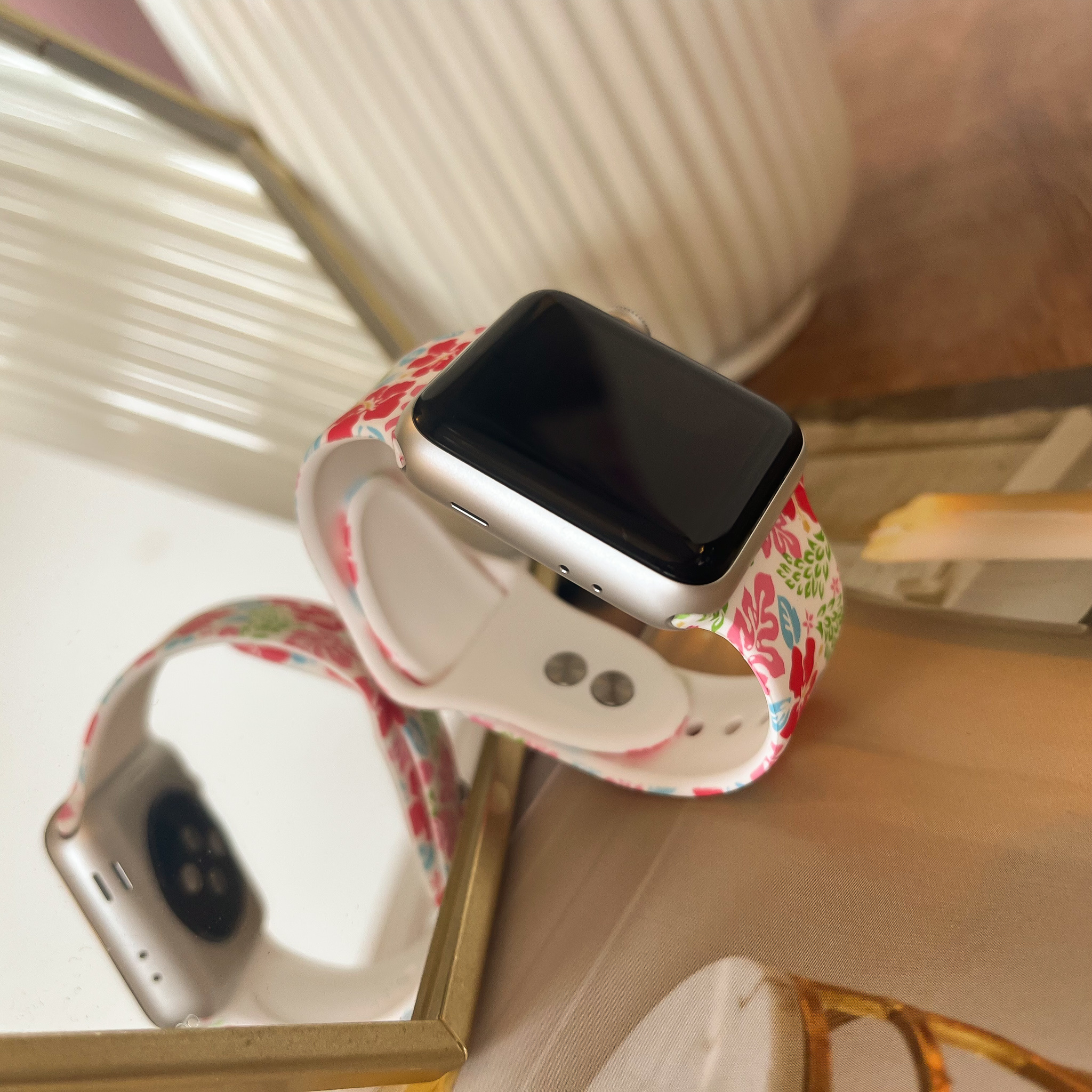 Cinturino sport con stampa per Apple Watch - fiori multi