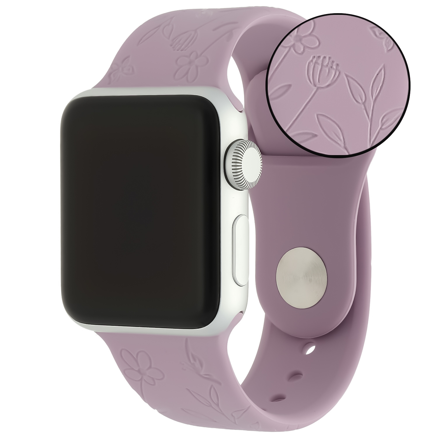 Cinturino sport con stampa per Apple Watch - viola floreale
