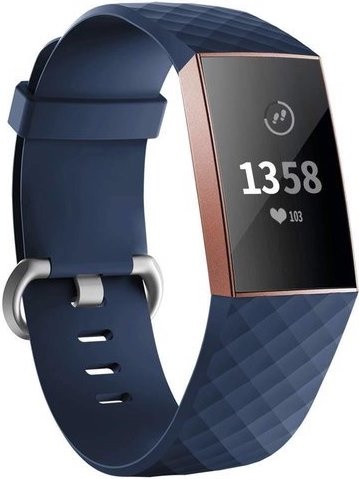 Cinturino sport waffle per Fitbit Charge 3 & 4 - blu scuro