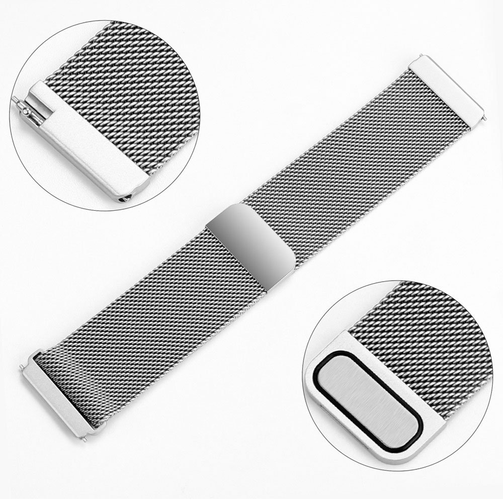 Cinturino loop in maglia milanese per Fitbit Versa - argento