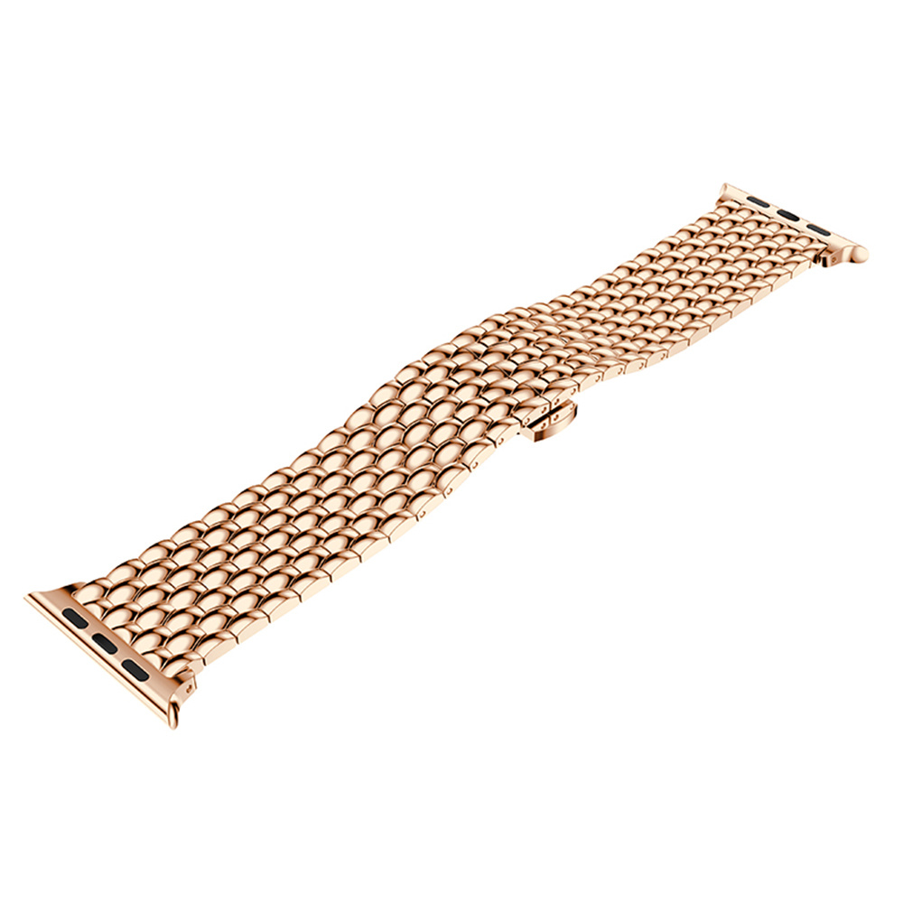 Cinturino a maglie in acciaio con drago Apple Watch - oro rosa