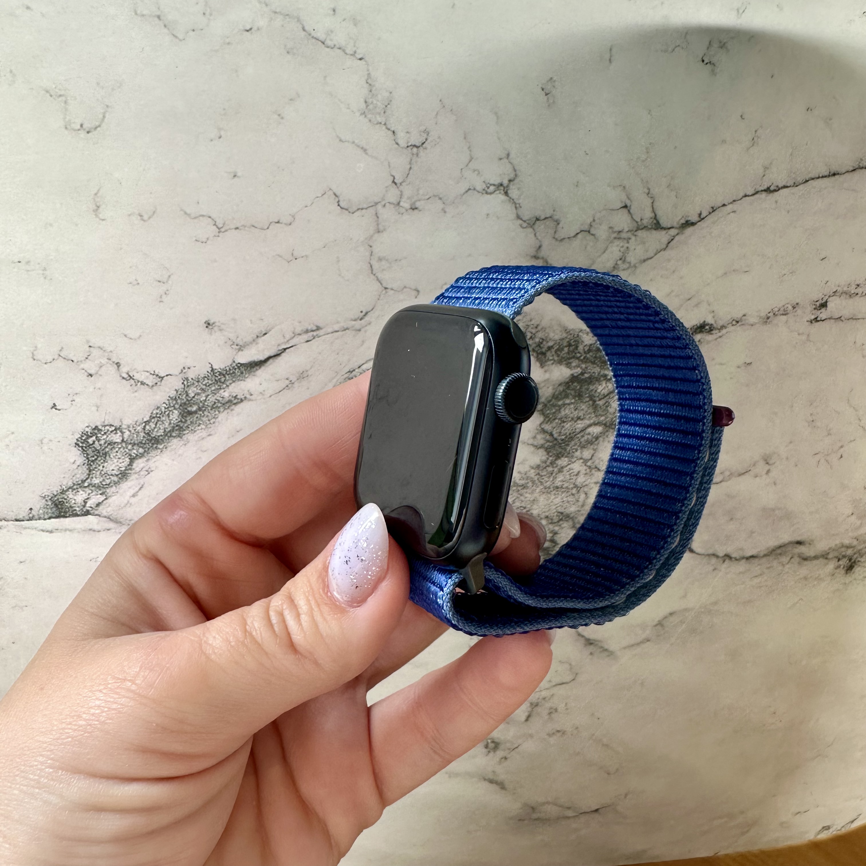 Cinturino nylon sport loop per Apple Watch - blu oceano