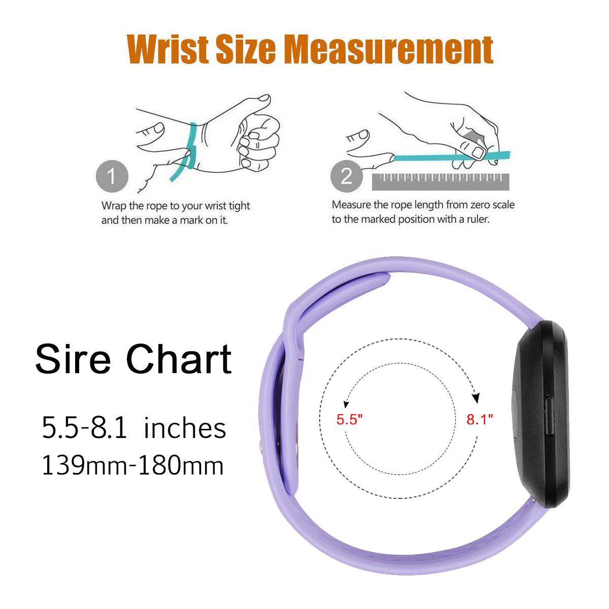 Cinturino sport in silicone per Fitbit Versa - viola chiaro