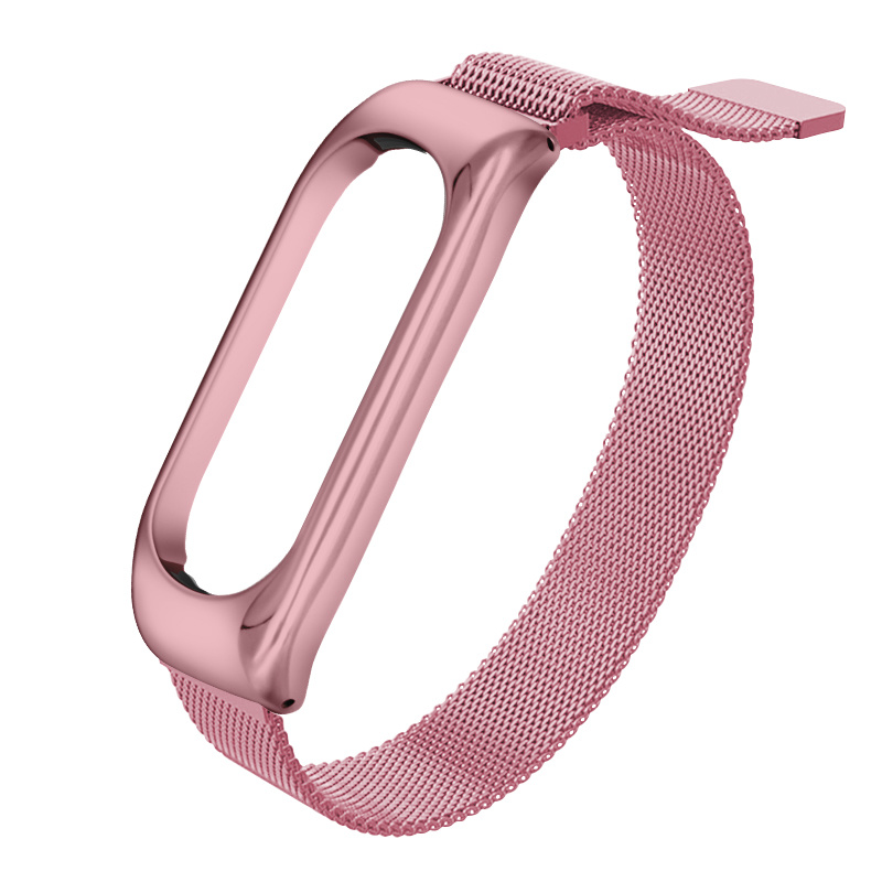Cinturino loop in maglia milanese per Xiaomi Mi 3/4/5/6 - rosa rosso