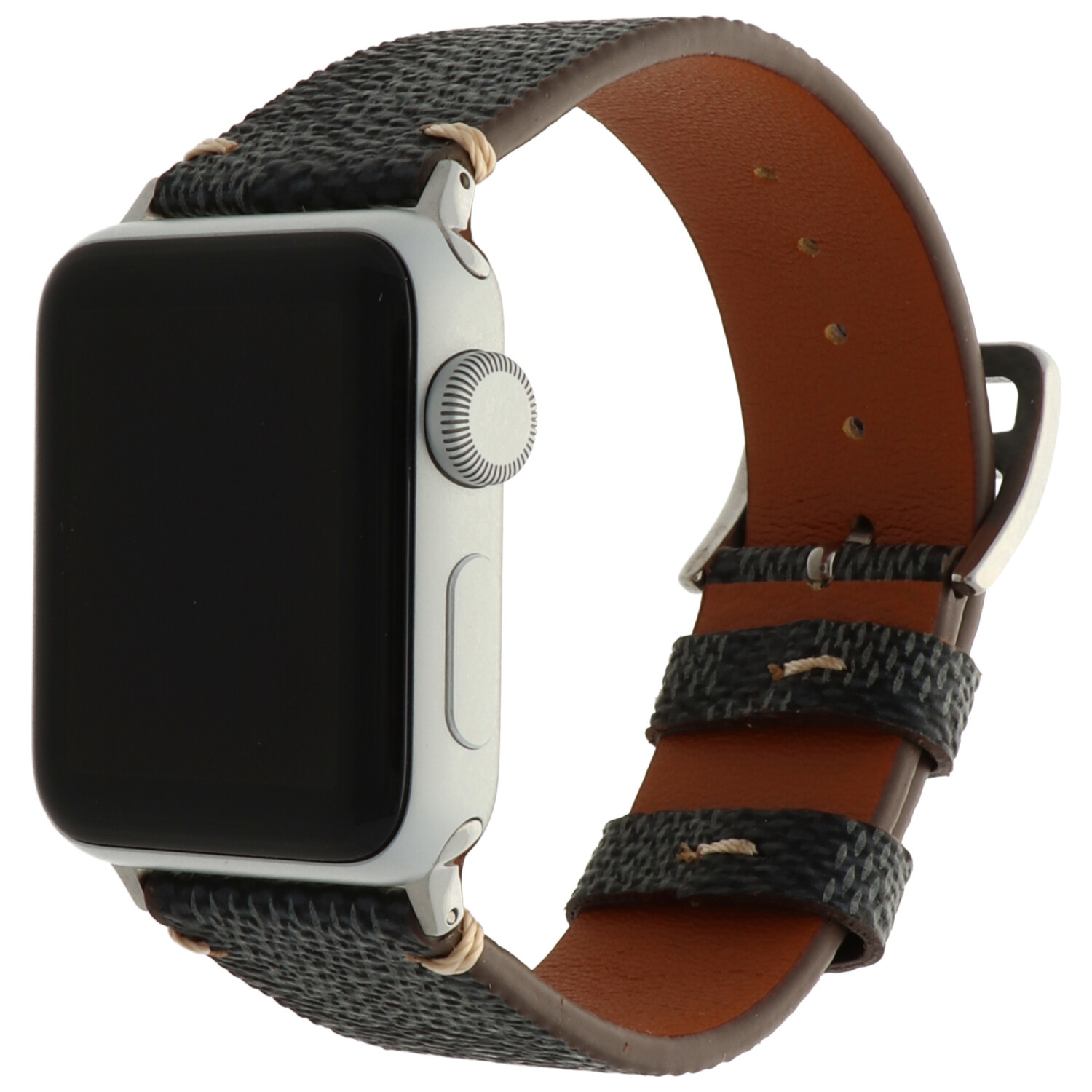 Cinturino a griglia in pelle per Apple Watch - nero