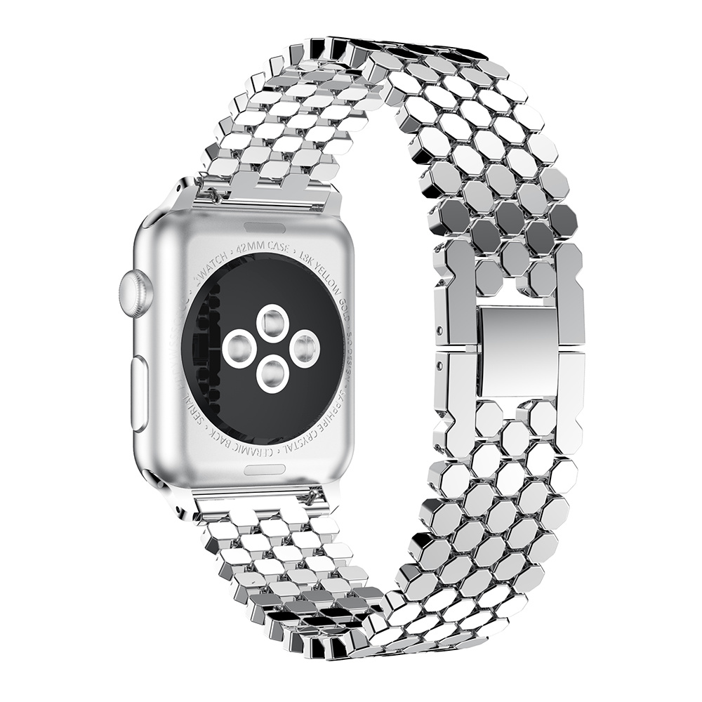 Cinturino a maglie in acciaio a forma di pesce per Apple Watch - argento