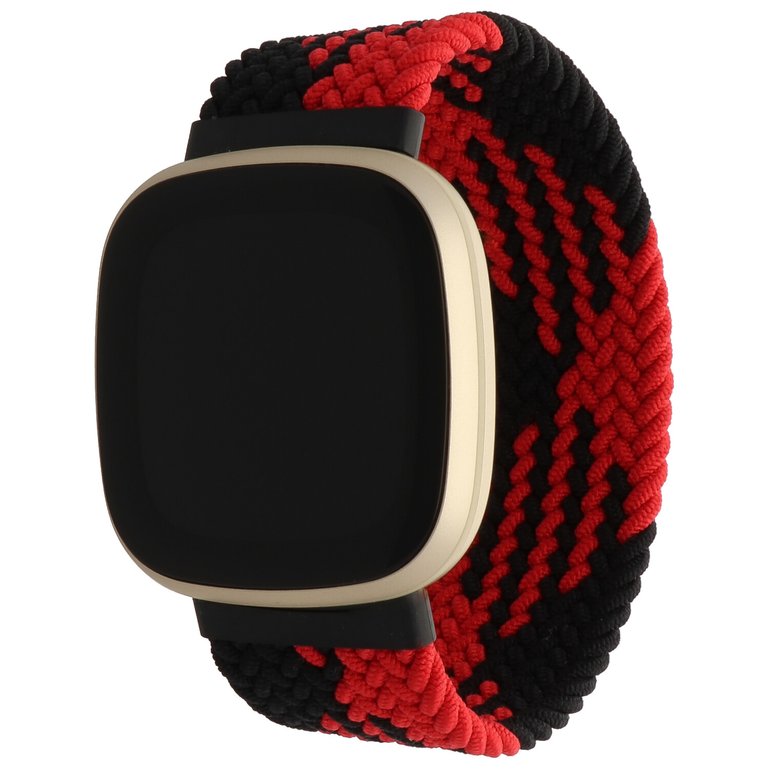 Cinturino Solo intrecciato in nylon per Fitbit Versa 3 / Sense - rosso nero