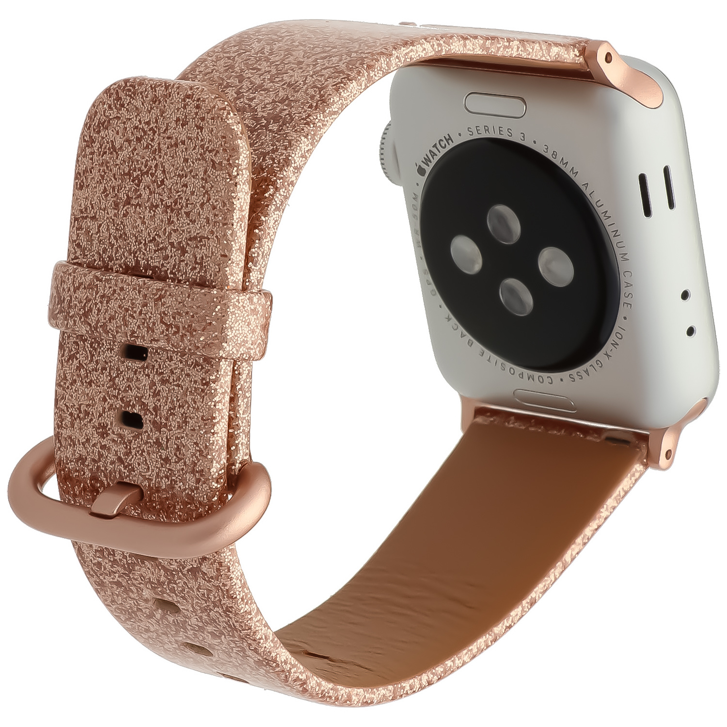 Cinturino in pelle glitter per Apple Watch - oro