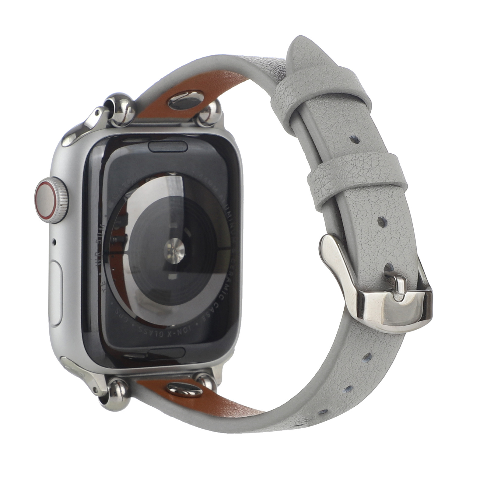 Cinturino smart in pelle per Apple Watch - grigio