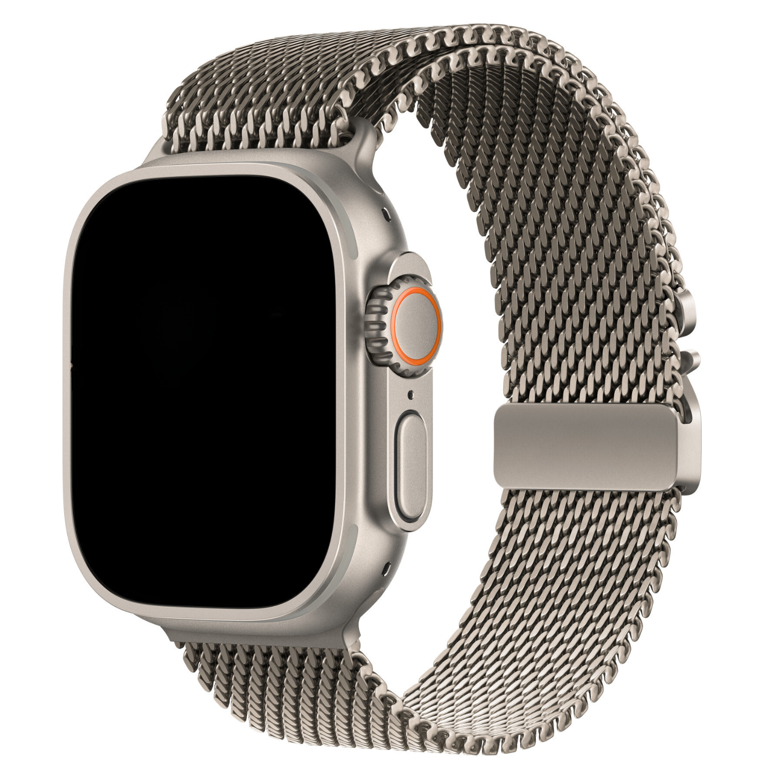 Cinturino loop in fibbia milanese per Apple Watch - titanio naturale