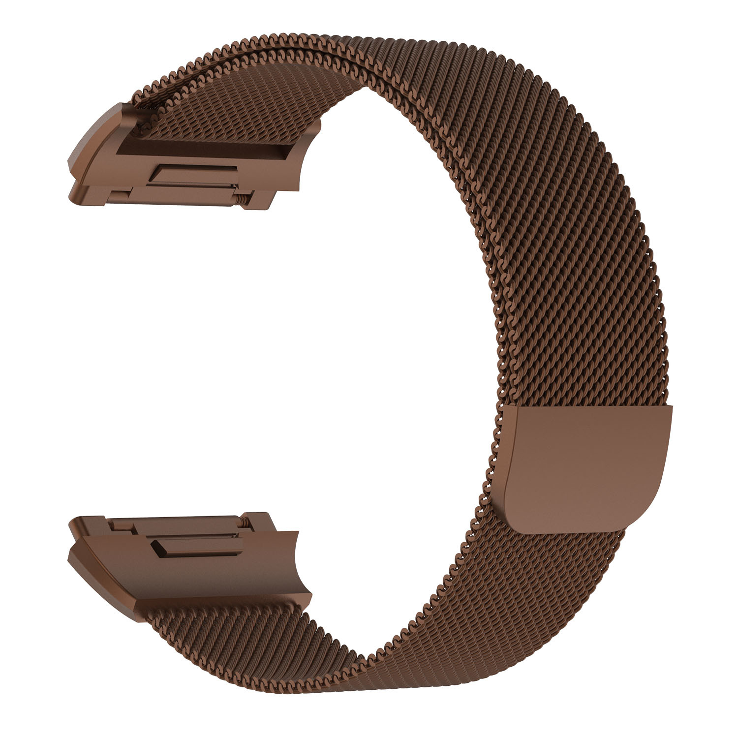 Cinturino loop in maglia milanese per Fitbit Ionic - marrone