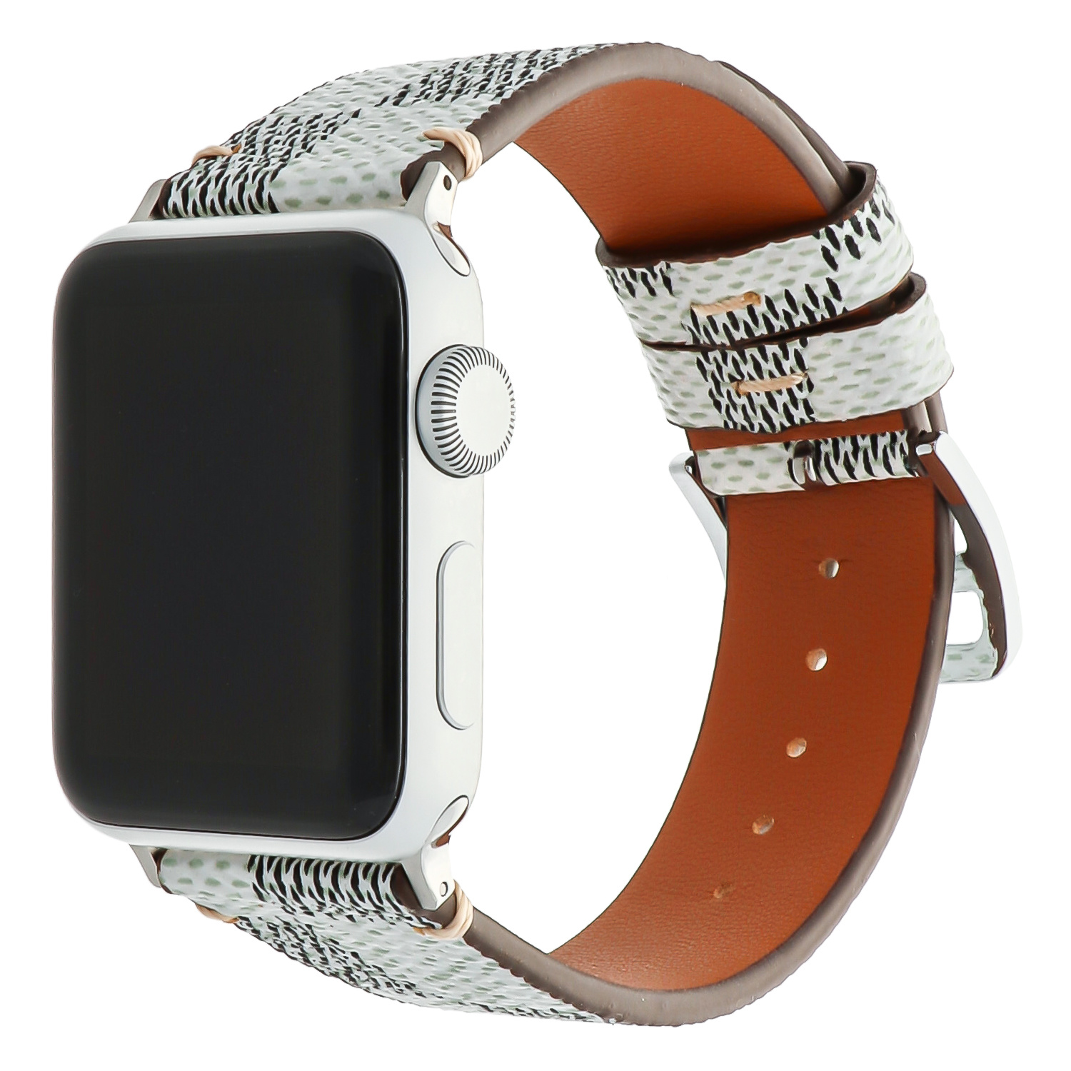 Cinturino a griglia in pelle per Apple Watch - bianco