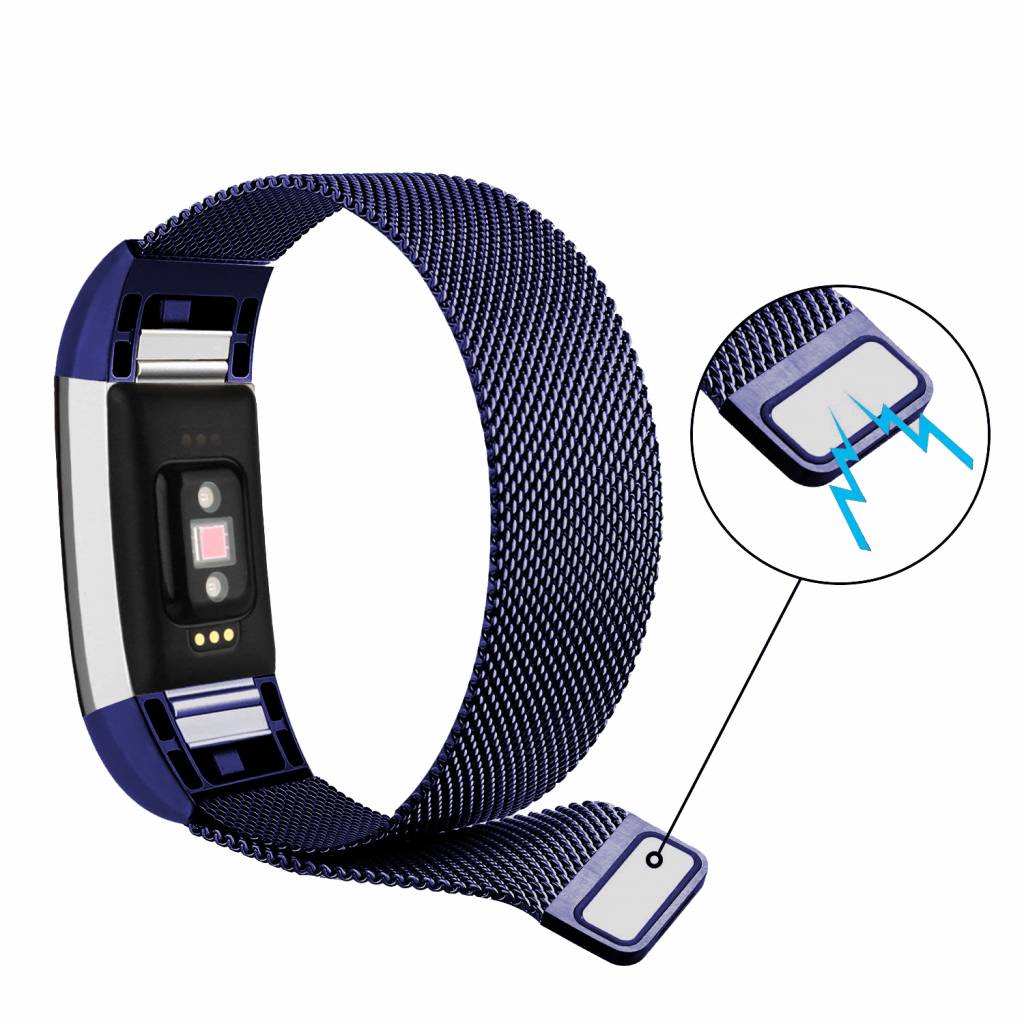 Cinturino loop in maglia milanese per Fitbit Charge 2 - blu