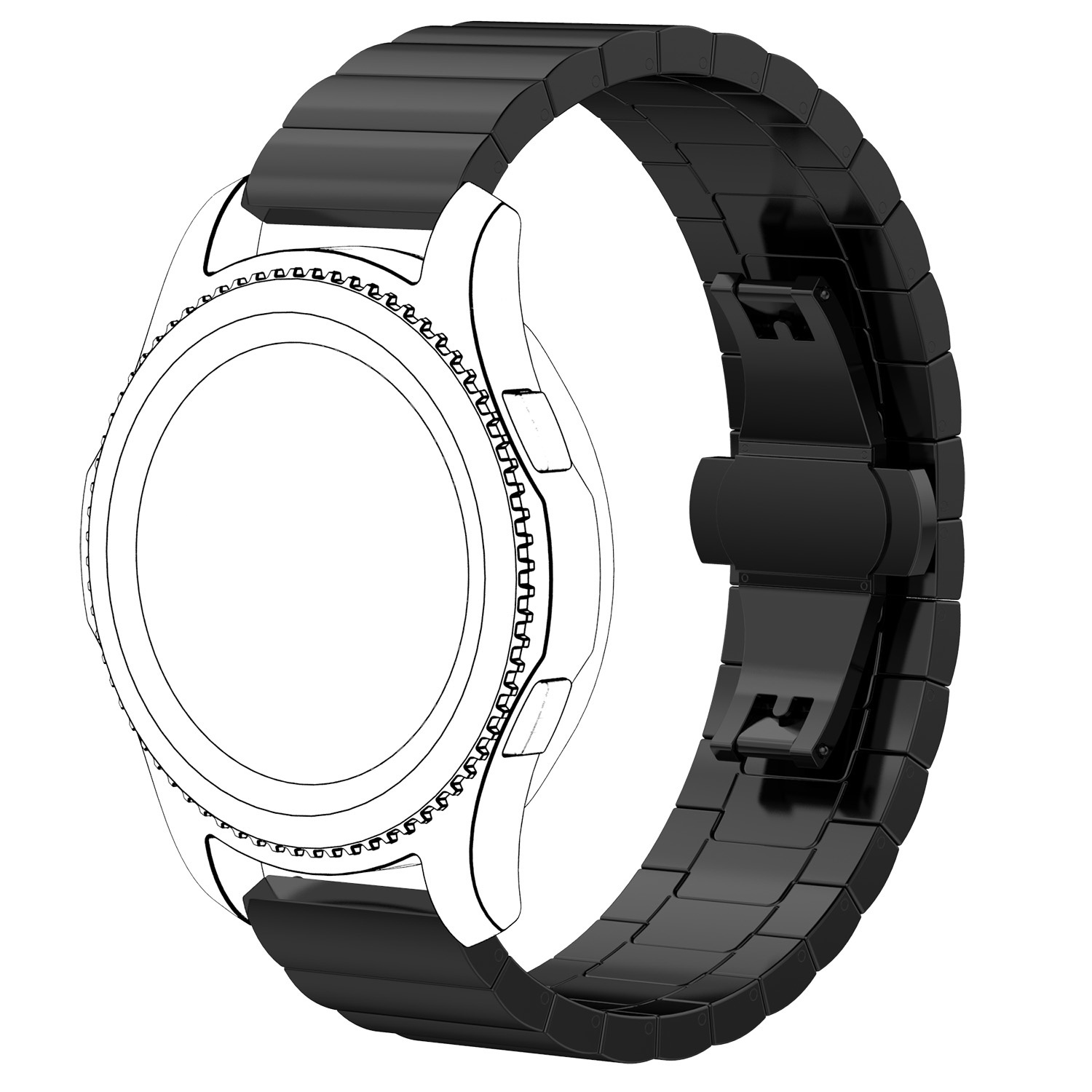 Cinturino a maglie per Huawei Watch GT - nero