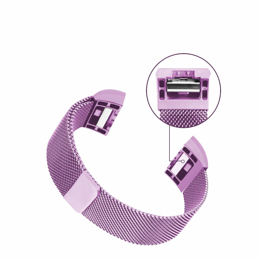 Cinturino loop in maglia milanese per Fitbit Charge 2 - lavanda
