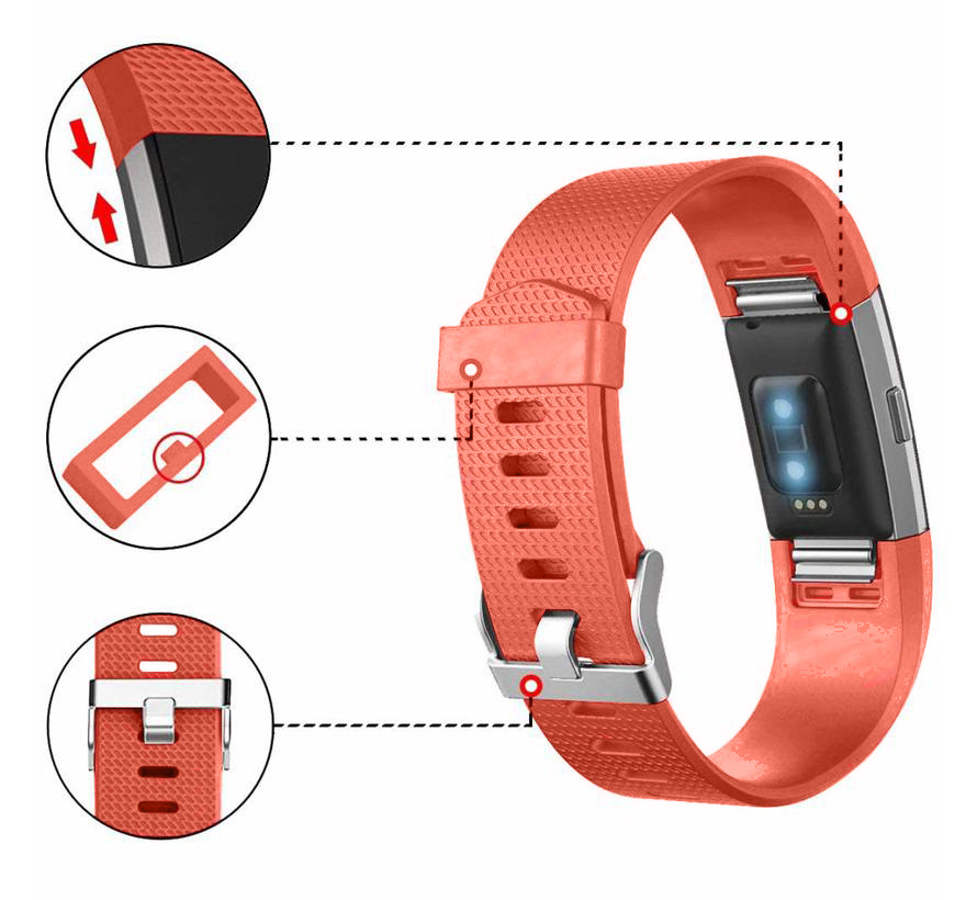 Cinturino sport per Fitbit Charge 2 - rosso arancio