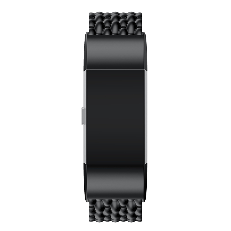 Cinturino a maglie in acciaio con drago per Fitbit Charge 2 - nero