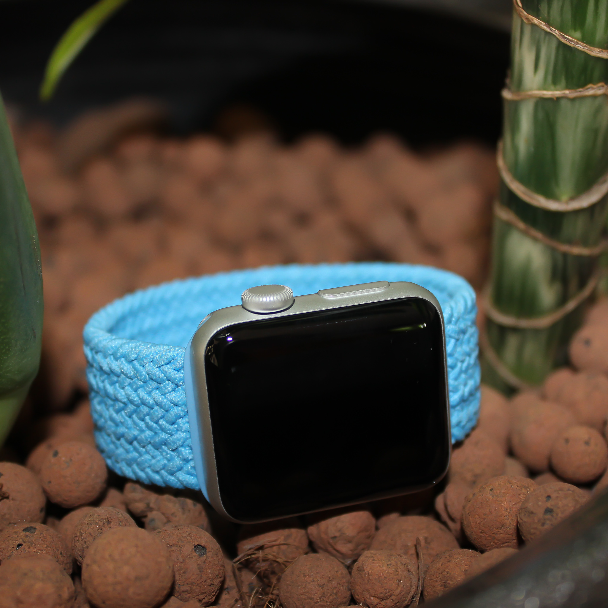 Cinturino Solo intrecciato in nylon per Apple Watch - blu cielo