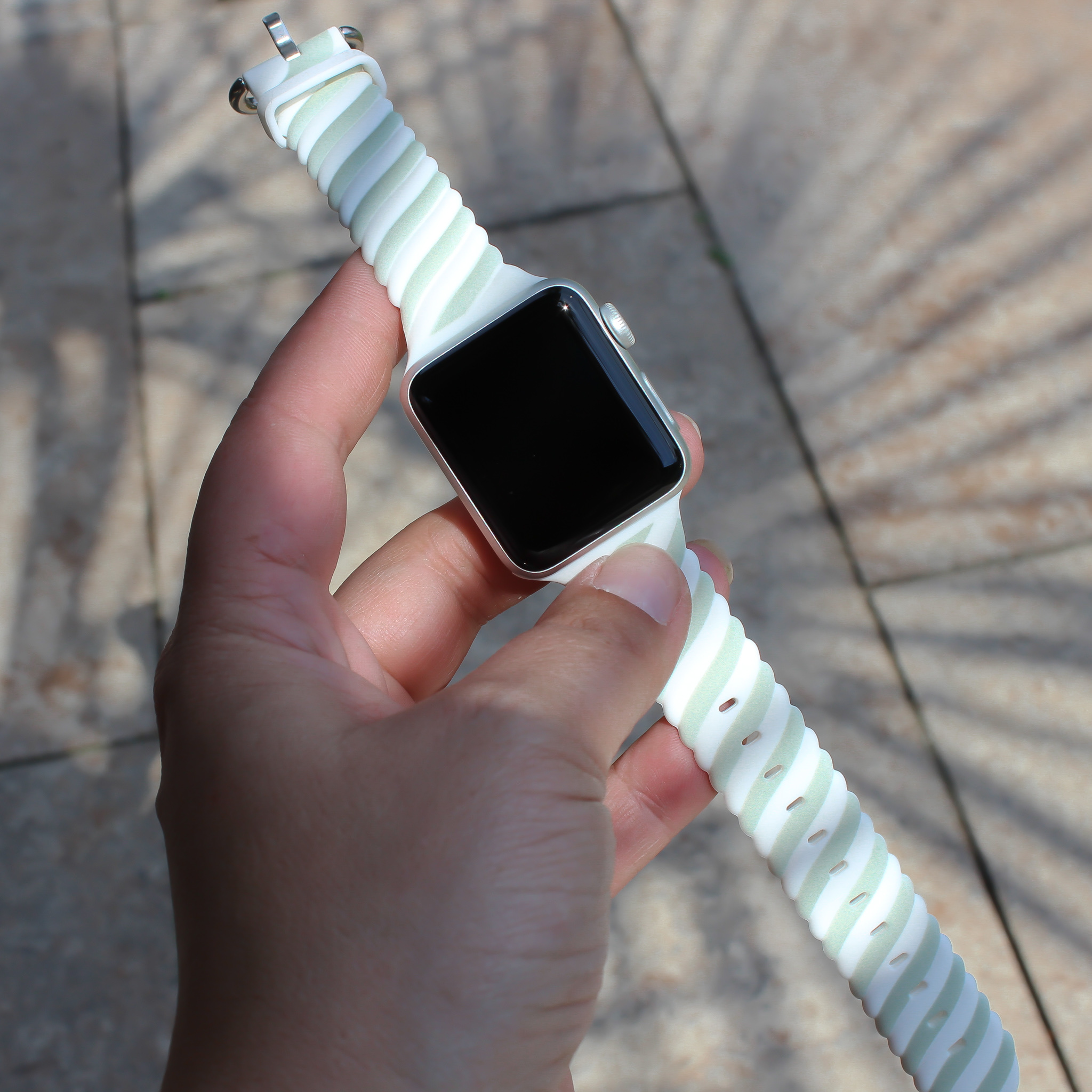 Cinturino sport swirl per Apple Watch - bianco verde