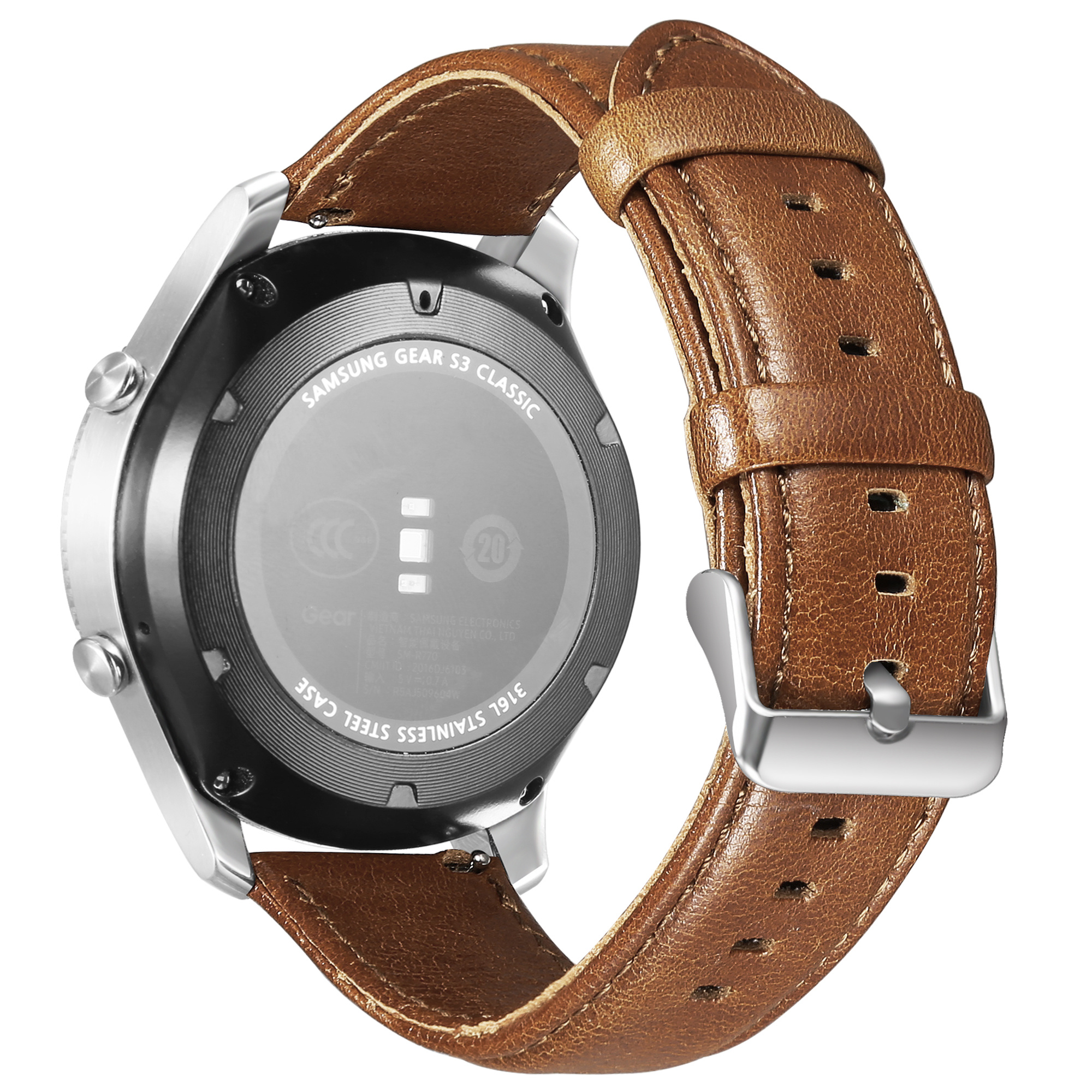 Cinturino in vera pelle per Huawei Watch GT - marrone chiaro