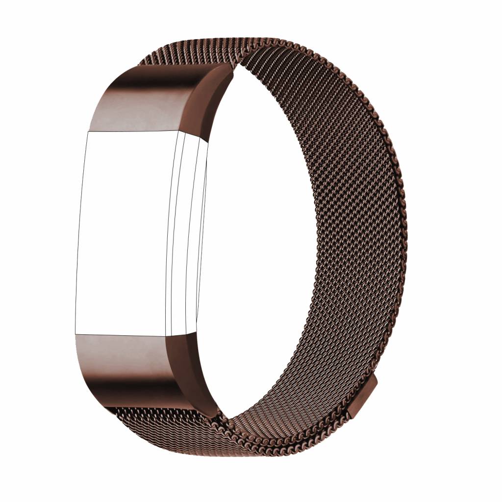 Cinturino loop in maglia milanese per Fitbit Charge 2 - marrone