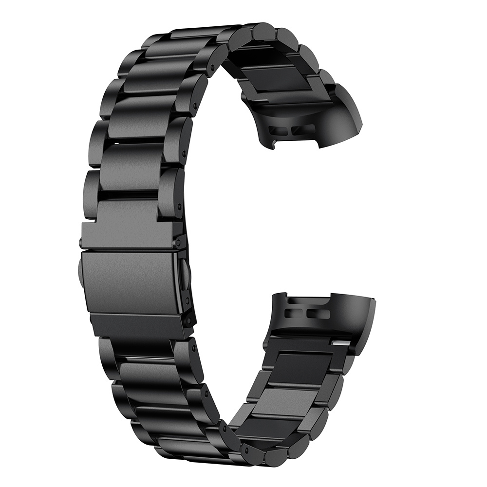 Cinturino a maglie in acciaio con perline per Fitbit Charge 3 & 4 - nero