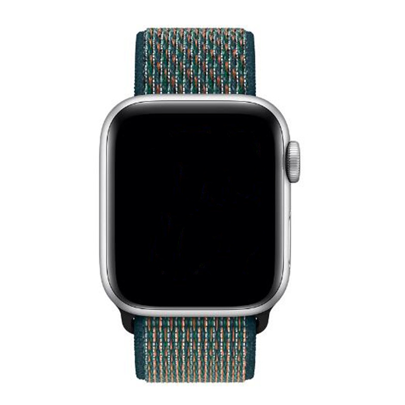 Cinturino nylon sport loop per Apple Watch - Verde Nettuno iper-cremisi