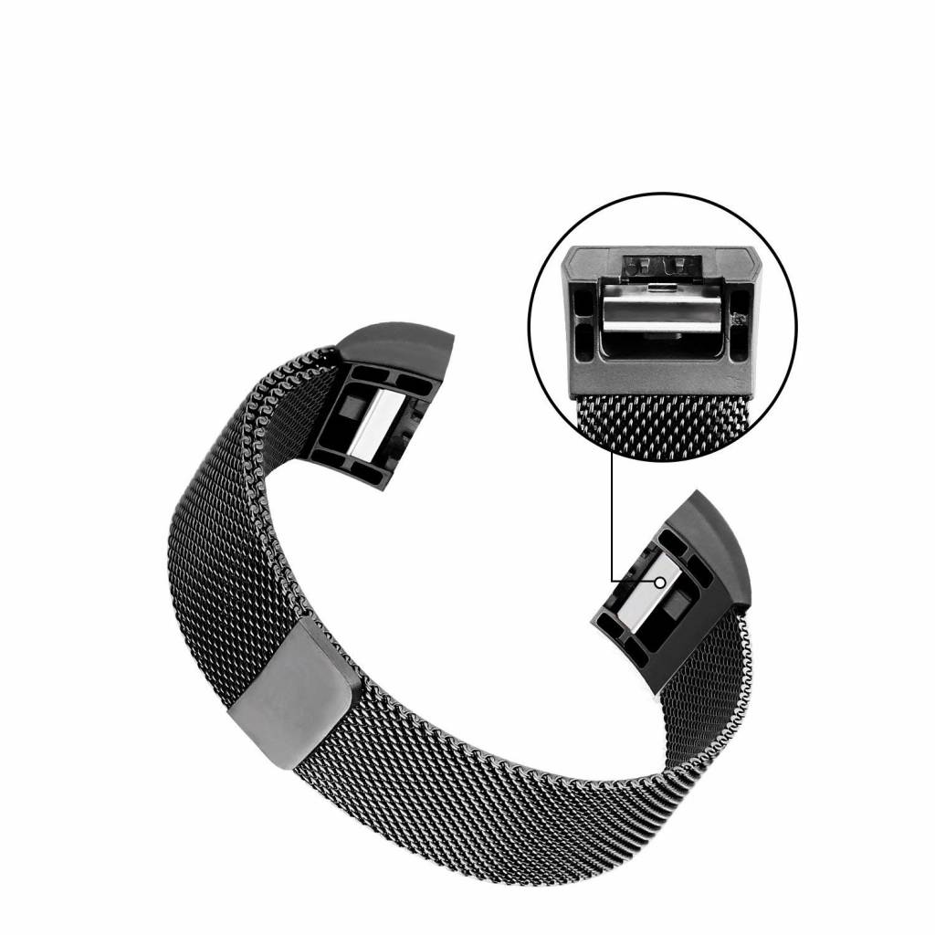 Cinturino loop in maglia milanese per Fitbit Charge 2 - nero