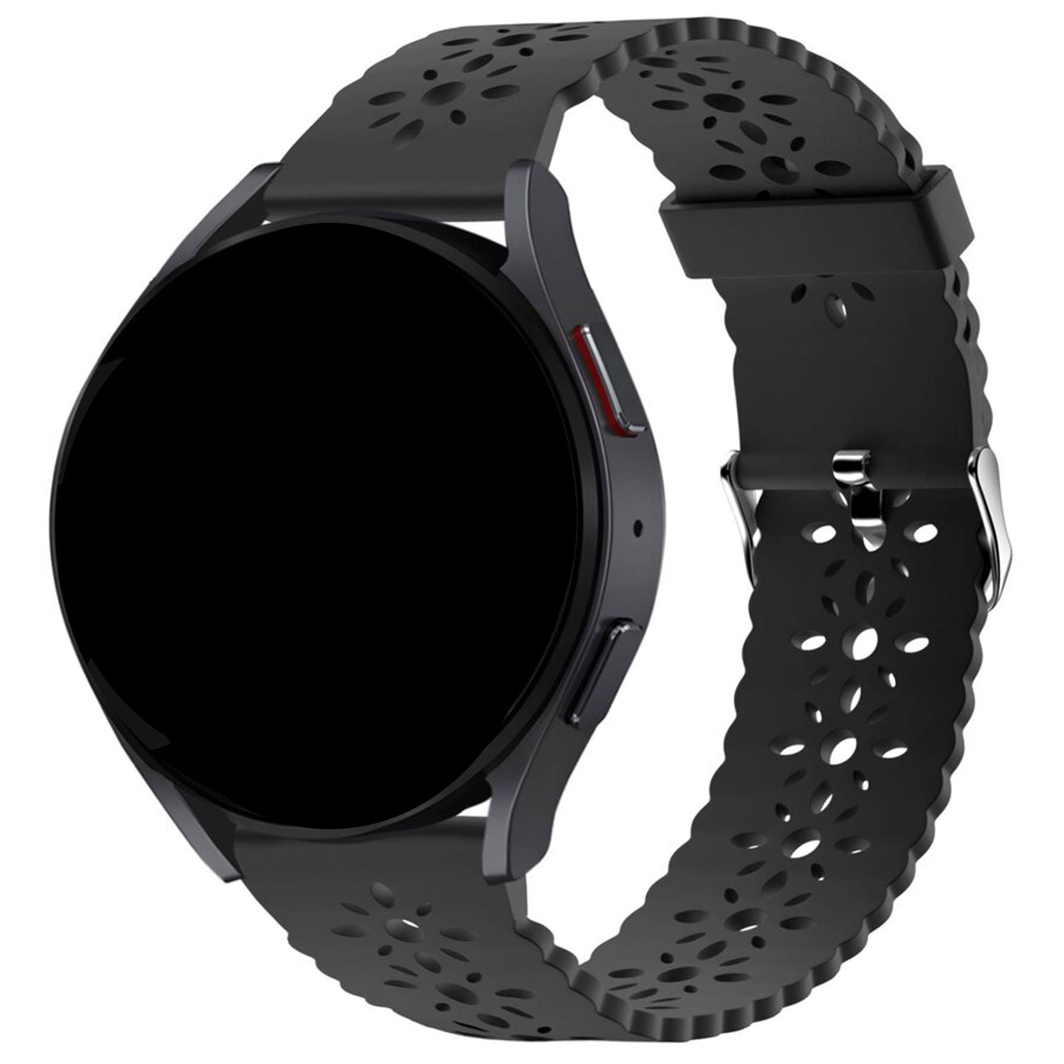 Cinturino in silicone brillante per Samsung Galaxy Watch 4 - nero